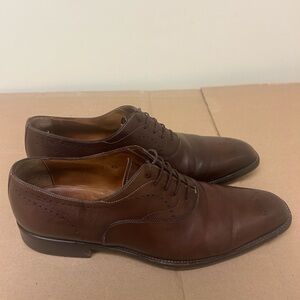 Santoni Dark Brown Leather Oxfords